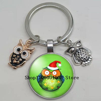 Armas võluv emailiga öökull võtmehoidja kumer klaasist öökull võtmehoidja naiste meeste autokoti tarvikud