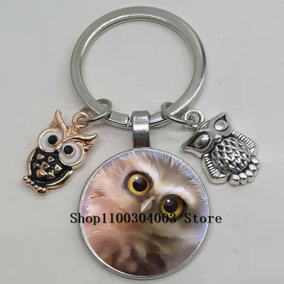 Armas võluv emailiga öökull võtmehoidja kumer klaasist öökull võtmehoidja naiste meeste autokoti tarvikud