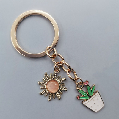 Χαριτωμένο σμάλτο μπρελόκ Sun Rainbow Cloud Κάκτος Μπρελόκ Φυτό Μπρελόκ για Γυναικείες Ανδρικές τσάντες Αξεσουάρ DIY Δώρα κοσμημάτων