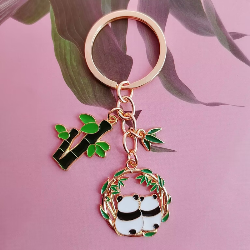 Novi modni emajl panda privjesak za ključeve nakit životinjski panda privjesak za ključeve auto privjesak pribor poklon