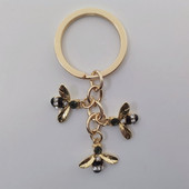 Uus/armas putukaemailist mesilase võtmehoidja mood geomeetriline kärgstruktuuri mesilane 3D prinditud klaaskupliga võtmehoidja kimalaseornament