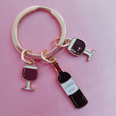 Emalio raktų pakabukas Alus Raktų pakabukas Alaus puodelis Raudonojo vyno Raktų pakabukas Suvenyras Dovana Moterims Vyrams Rankinės aksesuarai Automobilio pakabinami papuošalai