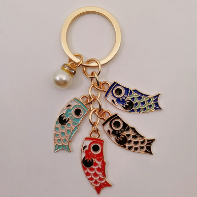 Emailist karpkala Lucky Fish metallist võtmehoidja Punane Sinine Roheline Must Poiss Tüdruk Paari Ripats Kott Auto Võtmerõngas Pael Paela aksessuaar Kingitus