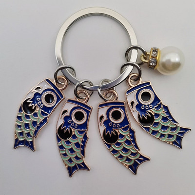 Emailist karpkala Lucky Fish metallist võtmehoidja Punane Sinine Roheline Must Poiss Tüdruk Paari Ripats Kott Auto Võtmerõngas Pael Paela aksessuaar Kingitus