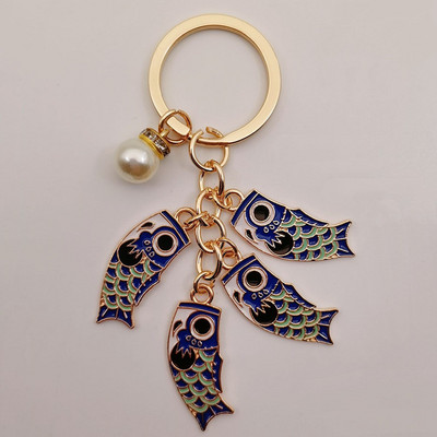 Emailist karpkala Lucky Fish metallist võtmehoidja Punane Sinine Roheline Must Poiss Tüdruk Paari Ripats Kott Auto Võtmerõngas Pael Paela aksessuaar Kingitus