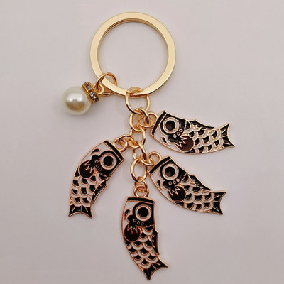 Emailist karpkala Lucky Fish metallist võtmehoidja Punane Sinine Roheline Must Poiss Tüdruk Paari Ripats Kott Auto Võtmerõngas Pael Paela aksessuaar Kingitus