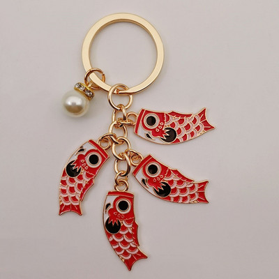 Emailist karpkala Lucky Fish metallist võtmehoidja Punane Sinine Roheline Must Poiss Tüdruk Paari Ripats Kott Auto Võtmerõngas Pael Paela aksessuaar Kingitus