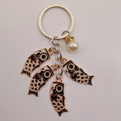 Emailist karpkala Lucky Fish metallist võtmehoidja Punane Sinine Roheline Must Poiss Tüdruk Paari Ripats Kott Auto Võtmerõngas Pael Paela aksessuaar Kingitus