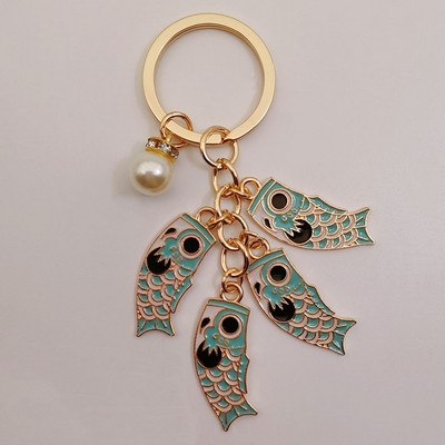 Emailist karpkala Lucky Fish metallist võtmehoidja Punane Sinine Roheline Must Poiss Tüdruk Paari Ripats Kott Auto Võtmerõngas Pael Paela aksessuaar Kingitus