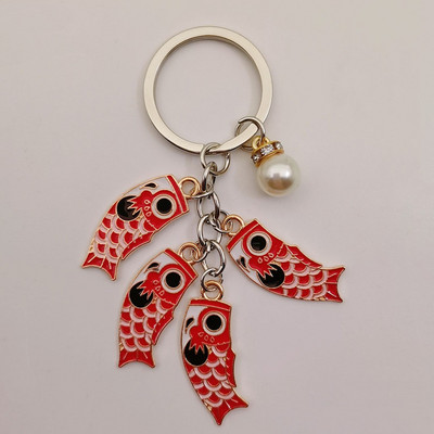 Emailist karpkala Lucky Fish metallist võtmehoidja Punane Sinine Roheline Must Poiss Tüdruk Paari Ripats Kott Auto Võtmerõngas Pael Paela aksessuaar Kingitus