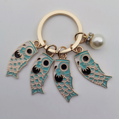 Emailist karpkala Lucky Fish metallist võtmehoidja Punane Sinine Roheline Must Poiss Tüdruk Paari Ripats Kott Auto Võtmerõngas Pael Paela aksessuaar Kingitus