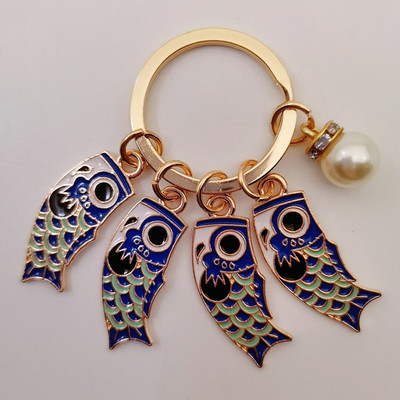 Emailist karpkala Lucky Fish metallist võtmehoidja Punane Sinine Roheline Must Poiss Tüdruk Paari Ripats Kott Auto Võtmerõngas Pael Paela aksessuaar Kingitus