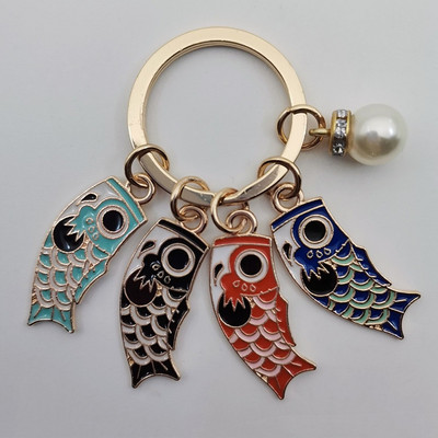 Emailist karpkala Lucky Fish metallist võtmehoidja Punane Sinine Roheline Must Poiss Tüdruk Paari Ripats Kott Auto Võtmerõngas Pael Paela aksessuaar Kingitus