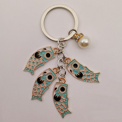 Emailist karpkala Lucky Fish metallist võtmehoidja Punane Sinine Roheline Must Poiss Tüdruk Paari Ripats Kott Auto Võtmerõngas Pael Paela aksessuaar Kingitus