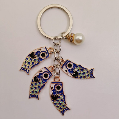 Emailist karpkala Lucky Fish metallist võtmehoidja Punane Sinine Roheline Must Poiss Tüdruk Paari Ripats Kott Auto Võtmerõngas Pael Paela aksessuaar Kingitus