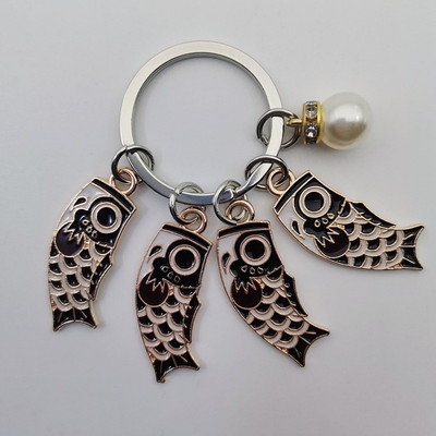 Emailist karpkala Lucky Fish metallist võtmehoidja Punane Sinine Roheline Must Poiss Tüdruk Paari Ripats Kott Auto Võtmerõngas Pael Paela aksessuaar Kingitus