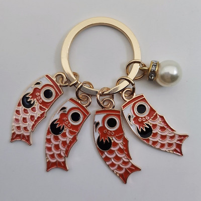 Emailist karpkala Lucky Fish metallist võtmehoidja Punane Sinine Roheline Must Poiss Tüdruk Paari Ripats Kott Auto Võtmerõngas Pael Paela aksessuaar Kingitus