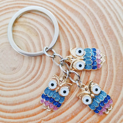 Mielas raktų pakabukas Pelėda Žvaigždė raktų pakabukas Naktinė pelėda Raktų pakabukai Gyvūnų Dovanos Moterims Vyrams Rankinės Aksesuarai Automobilių raktai Rankų darbo papuošalai