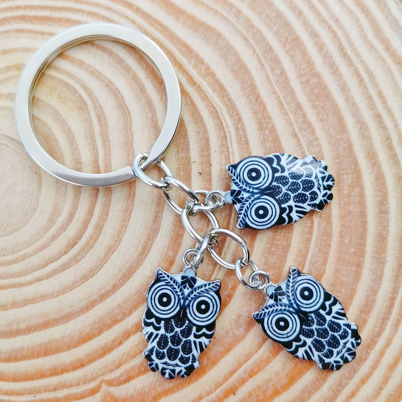 Mielas raktų pakabukas Pelėda Žvaigždė raktų pakabukas Naktinė pelėda Raktų pakabukai Gyvūnų Dovanos Moterims Vyrams Rankinės Aksesuarai Automobilių raktai Rankų darbo papuošalai