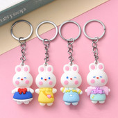 Multikas Valge küüliku võtmehoidja koolivorm küüliku võtmehoidja ripats armas jänku nukukoti ripats