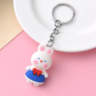 Multikas Valge küüliku võtmehoidja koolivorm küüliku võtmehoidja ripats armas jänku nukukoti ripats