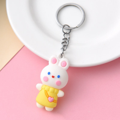 Multikas Valge küüliku võtmehoidja koolivorm küüliku võtmehoidja ripats armas jänku nukukoti ripats