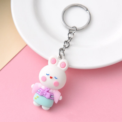 Multikas Valge küüliku võtmehoidja koolivorm küüliku võtmehoidja ripats armas jänku nukukoti ripats