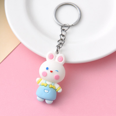 Multikas Valge küüliku võtmehoidja koolivorm küüliku võtmehoidja ripats armas jänku nukukoti ripats