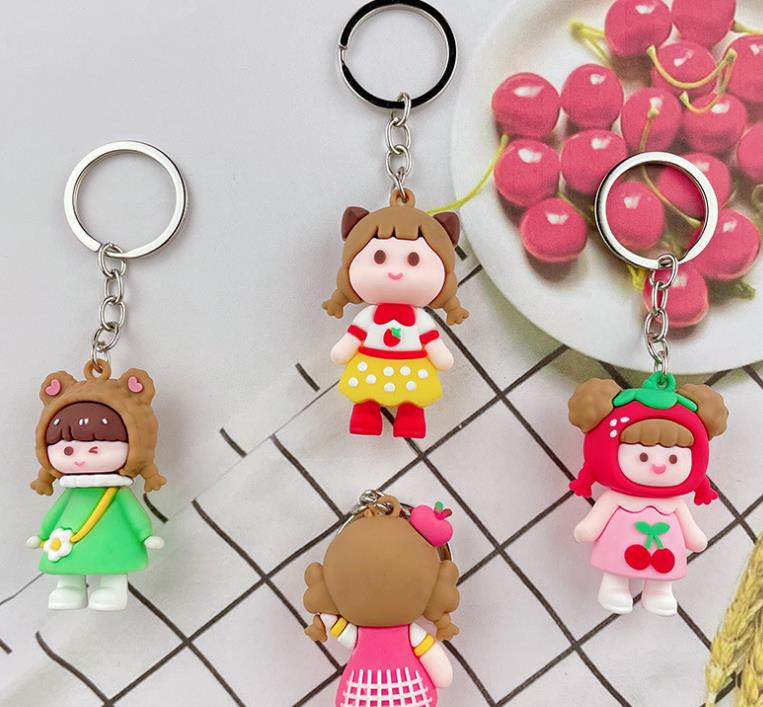 Új barack lány kulcstartó, barack lány baba kulcstartó medál táska medál