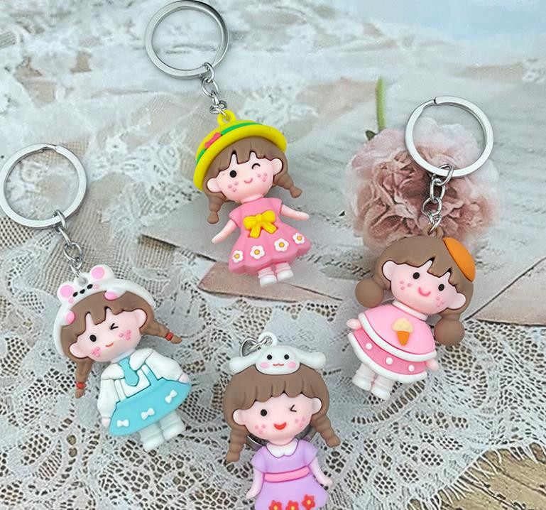 Új barack lány kulcstartó, barack lány baba kulcstartó medál táska medál