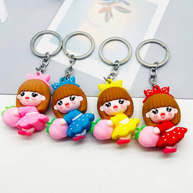 Új barack lány kulcstartó, barack lány baba kulcstartó medál táska medál