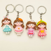Crtani privjesak za ključeve djevojčice s bogavim licem stereo mekana plastična vrećica privjesak djevojka s pletenom kosom privjesak za ključeve