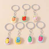 Armsad Väikesed korv-puuviljad pulgakomm võtmehoidjad Amuletid Võtmehoidjad Suveniir naistele Meestele Autovõti Käekott Ripatsid Võtmehoidjad Aksessuaar