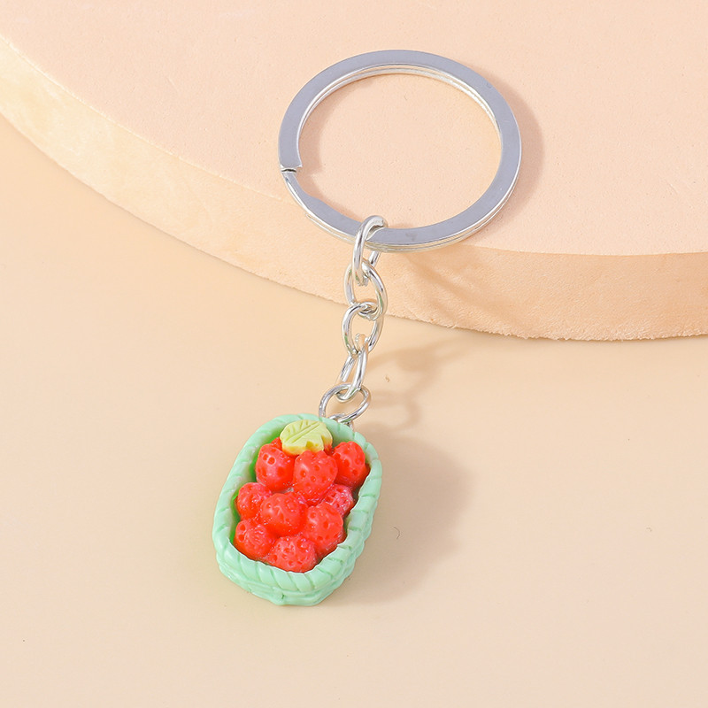 Armsad Väikesed korv-puuviljad pulgakomm võtmehoidjad Amuletid Võtmehoidjad Suveniir naistele Meestele Autovõti Käekott Ripatsid Võtmehoidjad Aksessuaar