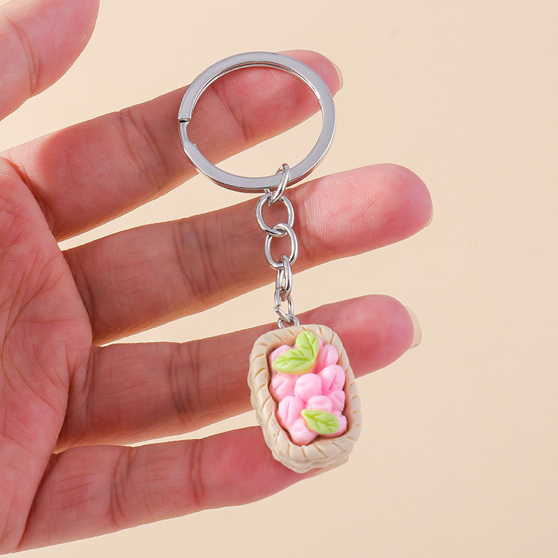 Armsad Väikesed korv-puuviljad pulgakomm võtmehoidjad Amuletid Võtmehoidjad Suveniir naistele Meestele Autovõti Käekott Ripatsid Võtmehoidjad Aksessuaar