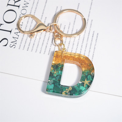 26 inicialai Raktų pakabukas Crystal Drop Klijai Malachitas Raidinis Raktų Pakabukas Moterų Merginų Kūrybinis krepšys Pakabukas „Pasidaryk pats“ Priedai Gimtadienio dovanos