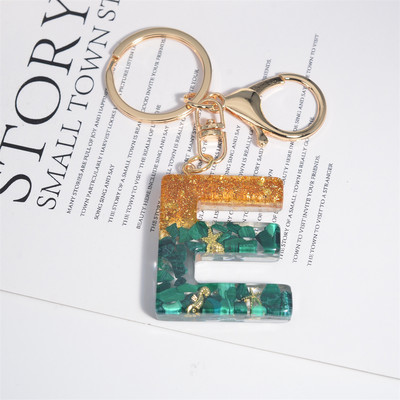 26 inicialai Raktų pakabukas Crystal Drop Klijai Malachitas Raidinis Raktų Pakabukas Moterų Merginų Kūrybinis krepšys Pakabukas „Pasidaryk pats“ Priedai Gimtadienio dovanos