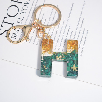 26 inicialai Raktų pakabukas Crystal Drop Klijai Malachitas Raidinis Raktų Pakabukas Moterų Merginų Kūrybinis krepšys Pakabukas „Pasidaryk pats“ Priedai Gimtadienio dovanos