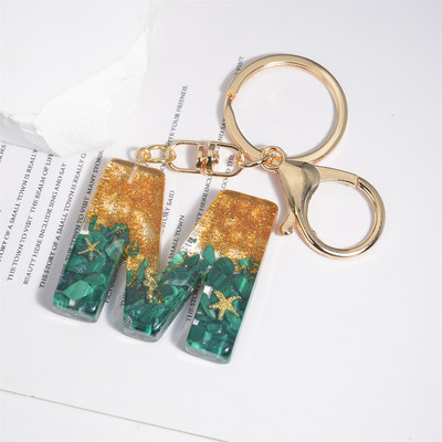 26 inicialai Raktų pakabukas Crystal Drop Klijai Malachitas Raidinis Raktų Pakabukas Moterų Merginų Kūrybinis krepšys Pakabukas „Pasidaryk pats“ Priedai Gimtadienio dovanos