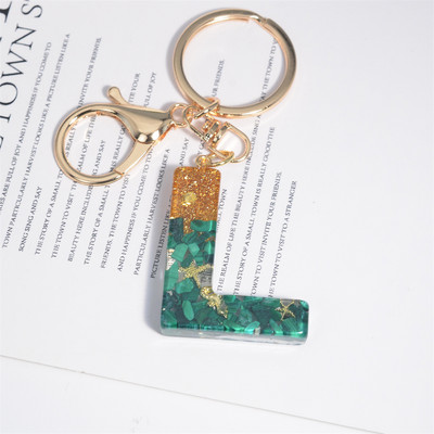 26 inicialai Raktų pakabukas Crystal Drop Klijai Malachitas Raidinis Raktų Pakabukas Moterų Merginų Kūrybinis krepšys Pakabukas „Pasidaryk pats“ Priedai Gimtadienio dovanos