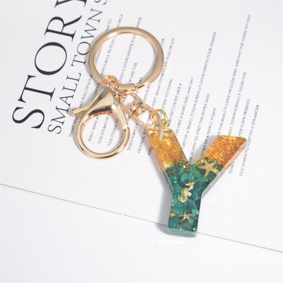 26 inicialai Raktų pakabukas Crystal Drop Klijai Malachitas Raidinis Raktų Pakabukas Moterų Merginų Kūrybinis krepšys Pakabukas „Pasidaryk pats“ Priedai Gimtadienio dovanos