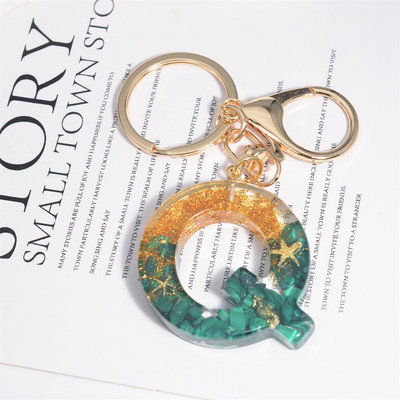 26 inicialai Raktų pakabukas Crystal Drop Klijai Malachitas Raidinis Raktų Pakabukas Moterų Merginų Kūrybinis krepšys Pakabukas „Pasidaryk pats“ Priedai Gimtadienio dovanos