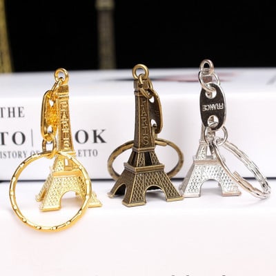 1PC 3Colors Eiffel Tower Key Chain Key Ring Car Motorcycle Keychain Height Metal Creative Model Keyring For Christmas Gift