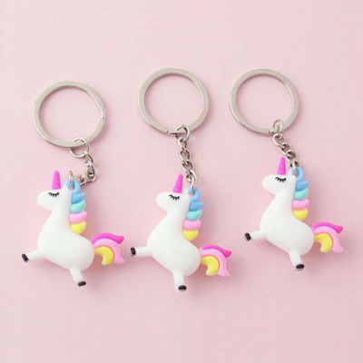 Cute Creative Personality Unicorn Pegasus Keychain Ring Pendant Men and Women Couple Key Chain Bag Pendant Drop Shipping