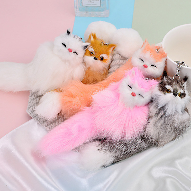 Armas kohev loom multifilm Fox võtmehoidja ripats auto võtmehoidja hoidik kott rahakott Ornament Decor Naiste ehted võlu pompom võtmehoidja