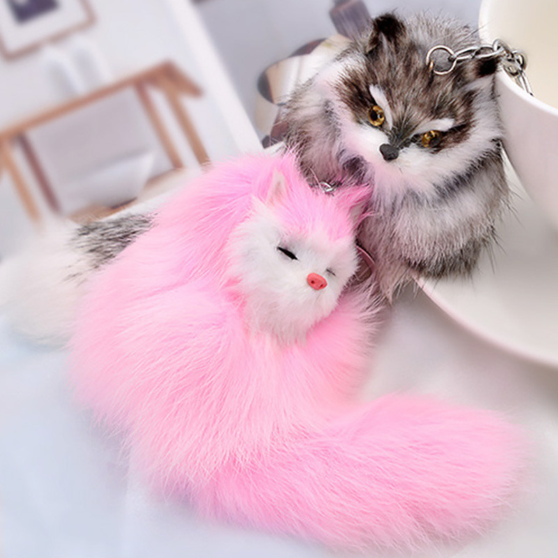 Armas kohev loom multifilm Fox võtmehoidja ripats auto võtmehoidja hoidik kott rahakott Ornament Decor Naiste ehted võlu pompom võtmehoidja