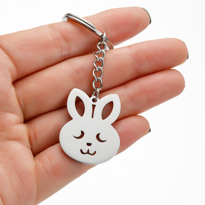 Κρεμαστό μπρελόκ Jisensp από ανοξείδωτο ατσάλι χαριτωμένο γούρι σε σειρά ζώων Κρεμαστό μπρελόκ Πεταλούδα Κουνέλι γάτα Μπρελόκ Αξεσουάρ μπρελόκ Δώρο