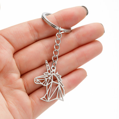 Κρεμαστό μπρελόκ Jisensp από ανοξείδωτο ατσάλι χαριτωμένο γούρι σε σειρά ζώων Κρεμαστό μπρελόκ Πεταλούδα Κουνέλι γάτα Μπρελόκ Αξεσουάρ μπρελόκ Δώρο