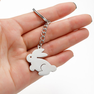 Κρεμαστό μπρελόκ Jisensp από ανοξείδωτο ατσάλι χαριτωμένο γούρι σε σειρά ζώων Κρεμαστό μπρελόκ Πεταλούδα Κουνέλι γάτα Μπρελόκ Αξεσουάρ μπρελόκ Δώρο