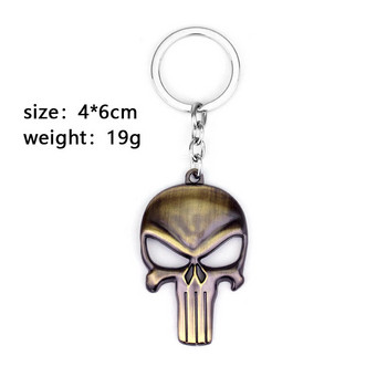 ZXMJ DC New Skull Keychain Fashion Trend Μπρελόκ για άνδρες Punisher Κρεμαστό σακίδιο πλάτης με κλειδί αυτοκινήτου Δημοφιλή κοσμήματα μπρελόκ για ταινίες